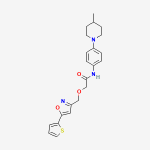 molecular formula C22H25N3O3S B4614042 N-[4-(4-methyl-1-piperidinyl)phenyl]-2-{[5-(2-thienyl)-3-isoxazolyl]methoxy}acetamide 