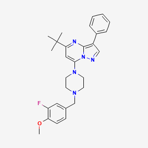 molecular formula C28H32FN5O B4614050 5-tert-butyl-7-[4-(3-fluoro-4-methoxybenzyl)-1-piperazinyl]-3-phenylpyrazolo[1,5-a]pyrimidine 
