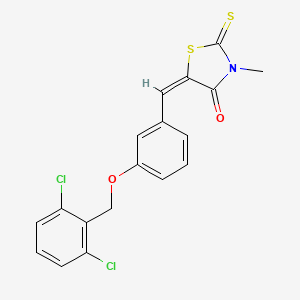 molecular formula C18H13Cl2NO2S2 B4614070 5-{3-[(2,6-dichlorobenzyl)oxy]benzylidene}-3-methyl-2-thioxo-1,3-thiazolidin-4-one 