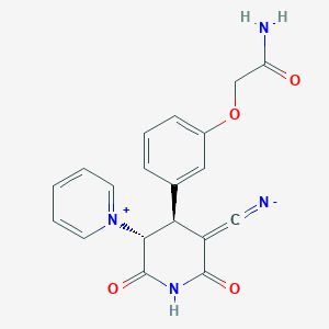 molecular formula C19H16N4O4 B461408 4-[3-(2-Amino-2-oxoethoxy)phenyl]-3-cyano-6-oxo-5-(1-pyridiniumyl)-1,4,5,6-tetrahydro-2-pyridinolate 