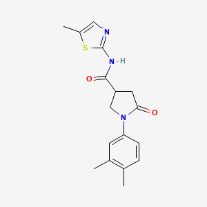 molecular formula C17H19N3O2S B4614085 1-(3,4-dimethylphenyl)-N-(5-methyl-1,3-thiazol-2-yl)-5-oxo-3-pyrrolidinecarboxamide 