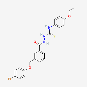 molecular formula C23H22BrN3O3S B4614099 2-{3-[(4-溴苯氧基)甲基]苯甲酰}-N-(4-乙氧基苯基)肼基硫代酰胺 