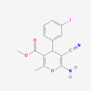 molecular formula C15H13IN2O3 B461410 methyl 6-amino-5-cyano-4-(3-iodophenyl)-2-methyl-4H-pyran-3-carboxylate CAS No. 304879-82-1