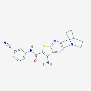 molecular formula C20H17N5OS B461411 8-amino-N-(3-cyanophenyl)-3,4-dihydro-2H-1,4-ethanothieno[2,3-b][1,5]naphthyridine-7-carboxamide 