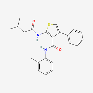 molecular formula C23H24N2O2S B4614113 2-[(3-methylbutanoyl)amino]-N-(2-methylphenyl)-4-phenyl-3-thiophenecarboxamide 