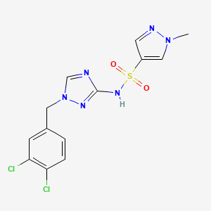 molecular formula C13H12Cl2N6O2S B4614120 N-[1-(3,4-dichlorobenzyl)-1H-1,2,4-triazol-3-yl]-1-methyl-1H-pyrazole-4-sulfonamide 