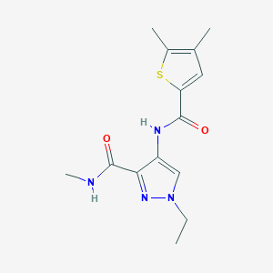 molecular formula C14H18N4O2S B4614124 4-{[(4,5-dimethyl-2-thienyl)carbonyl]amino}-1-ethyl-N-methyl-1H-pyrazole-3-carboxamide 