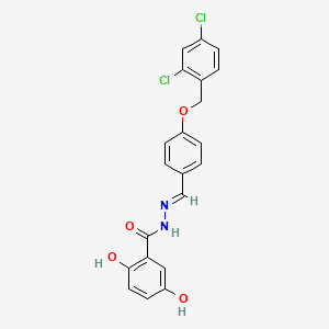 molecular formula C21H16Cl2N2O4 B4614132 N'-{4-[(2,4-dichlorobenzyl)oxy]benzylidene}-2,5-dihydroxybenzohydrazide 