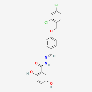 molecular formula C21H16Cl2N2O4 B4614132 N'-{4-[(2,4-二氯苄基)氧基]亚苄基}-2,5-二羟基苯甲酰腙 