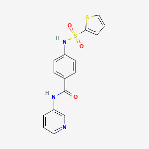 molecular formula C16H13N3O3S2 B4614135 N-3-pyridinyl-4-[(2-thienylsulfonyl)amino]benzamide 