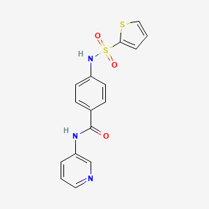 molecular formula C16H13N3O3S2 B4614135 N-3-吡啶基-4-[(2-噻吩磺酰基)氨基]苯甲酰胺 