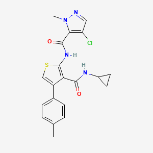 molecular formula C20H19ClN4O2S B4614137 4-氯-N-[3-[(环丙氨基)羰基]-4-(4-甲苯基)-2-噻吩基]-1-甲基-1H-吡唑-5-甲酰胺 