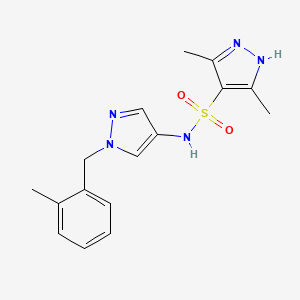 molecular formula C16H19N5O2S B4614138 3,5-dimethyl-N-[1-(2-methylbenzyl)-1H-pyrazol-4-yl]-1H-pyrazole-4-sulfonamide 