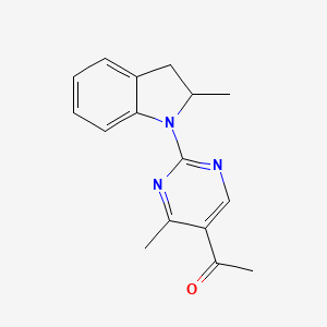 1-[4-methyl-2-(2-methyl-2,3-dihydro-1H-indol-1-yl)-5-pyrimidinyl]ethanone