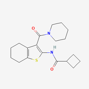 molecular formula C19H26N2O2S B4614163 N-[3-(1-piperidinylcarbonyl)-4,5,6,7-tetrahydro-1-benzothien-2-yl]cyclobutanecarboxamide 