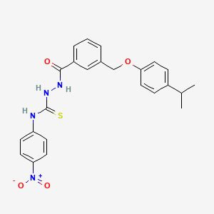 molecular formula C24H24N4O4S B4614181 2-{3-[(4-isopropylphenoxy)methyl]benzoyl}-N-(4-nitrophenyl)hydrazinecarbothioamide 