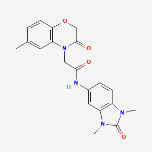 molecular formula C20H20N4O4 B4614186 N-(1,3-二甲基-2-氧代-2,3-二氢-1H-苯并咪唑-5-基)-2-(6-甲基-3-氧代-2,3-二氢-4H-1,4-苯并恶嗪-4-基)乙酰胺 