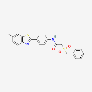 2-(benzylsulfonyl)-N-[4-(6-methyl-1,3-benzothiazol-2-yl)phenyl]acetamide