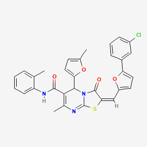 2-{[5-(3-chlorophenyl)-2-furyl]methylene}-7-methyl-5-(5-methyl-2-furyl)-N-(2-methylphenyl)-3-oxo-2,3-dihydro-5H-[1,3]thiazolo[3,2-a]pyrimidine-6-carboxamide