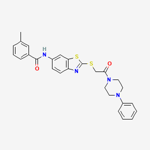 molecular formula C27H26N4O2S2 B4614217 3-methyl-N-(2-{[2-oxo-2-(4-phenyl-1-piperazinyl)ethyl]thio}-1,3-benzothiazol-6-yl)benzamide 