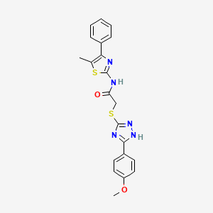 molecular formula C21H19N5O2S2 B4614223 2-{[5-(4-甲氧基苯基)-4H-1,2,4-三唑-3-基]硫代}-N-(5-甲基-4-苯基-1,3-噻唑-2-基)乙酰胺 