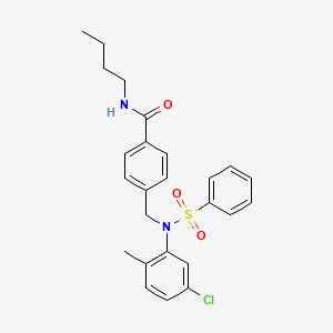 molecular formula C25H27ClN2O3S B4614232 N-butyl-4-{[(5-chloro-2-methylphenyl)(phenylsulfonyl)amino]methyl}benzamide 