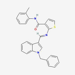 molecular formula C28H23N3OS B4614236 2-{[(1-benzyl-1H-indol-3-yl)methylene]amino}-N-(2-methylphenyl)-3-thiophenecarboxamide 