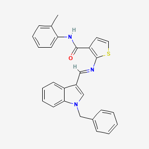 molecular formula C28H23N3OS B4614236 2-{[(1-苄基-1H-吲哚-3-基)亚甲基]氨基}-N-(2-甲基苯基)-3-噻吩甲酰胺 