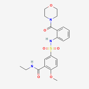 molecular formula C21H25N3O6S B4614260 N-乙基-2-甲氧基-5-({[2-(4-吗啉基羰基)苯基]氨基}磺酰基)苯甲酰胺 