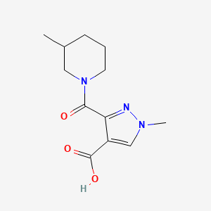 molecular formula C12H17N3O3 B4614270 1-methyl-3-[(3-methyl-1-piperidinyl)carbonyl]-1H-pyrazole-4-carboxylic acid 