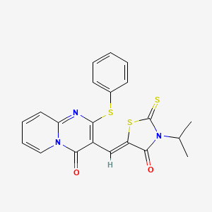 molecular formula C21H17N3O2S3 B4614276 3-[(3-isopropyl-4-oxo-2-thioxo-1,3-thiazolidin-5-ylidene)methyl]-2-(phenylthio)-4H-pyrido[1,2-a]pyrimidin-4-one 