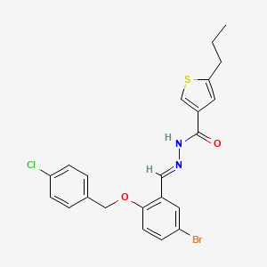 molecular formula C22H20BrClN2O2S B4614279 N'-{5-bromo-2-[(4-chlorobenzyl)oxy]benzylidene}-5-propyl-3-thiophenecarbohydrazide 
