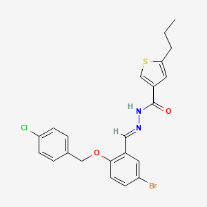 molecular formula C22H20BrClN2O2S B4614279 N'-{5-溴-2-[(4-氯苄基)氧基]苯亚甲基}-5-丙基-3-噻吩甲酰肼 