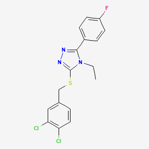 molecular formula C17H14Cl2FN3S B4614296 3-[(3,4-二氯苄基)硫]-4-乙基-5-(4-氟苯基)-4H-1,2,4-三唑 