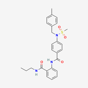molecular formula C26H29N3O4S B4614298 2-({4-[(4-methylbenzyl)(methylsulfonyl)amino]benzoyl}amino)-N-propylbenzamide 