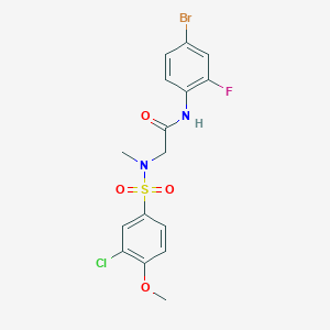 molecular formula C16H15BrClFN2O4S B4614309 N~1~-(4-bromo-2-fluorophenyl)-N~2~-[(3-chloro-4-methoxyphenyl)sulfonyl]-N~2~-methylglycinamide 