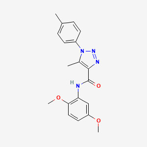 molecular formula C19H20N4O3 B4614321 N-(2,5-dimethoxyphenyl)-5-methyl-1-(4-methylphenyl)-1H-1,2,3-triazole-4-carboxamide 