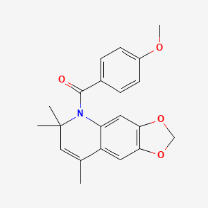 molecular formula C21H21NO4 B4614325 5-(4-methoxybenzoyl)-6,6,8-trimethyl-5,6-dihydro[1,3]dioxolo[4,5-g]quinoline 