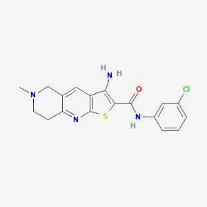 molecular formula C18H17ClN4OS B461433 3-amino-N-(3-chlorophenyl)-6-methyl-5,6,7,8-tetrahydrothieno[2,3-b][1,6]naphthyridine-2-carboxamide 