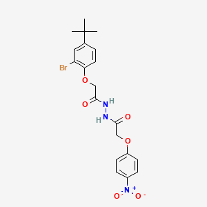 molecular formula C20H22BrN3O6 B4614335 2-(2-bromo-4-tert-butylphenoxy)-N'-[(4-nitrophenoxy)acetyl]acetohydrazide 
