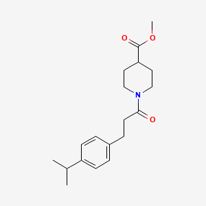 molecular formula C19H27NO3 B4614349 1-[3-(4-异丙苯基)丙酰基]-4-哌啶甲酸甲酯 