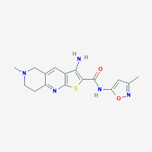 molecular formula C16H17N5O2S B461436 3-amino-6-methyl-N-(3-methyl-5-isoxazolyl)-5,6,7,8-tetrahydrothieno[2,3-b][1,6]naphthyridine-2-carboxamide 