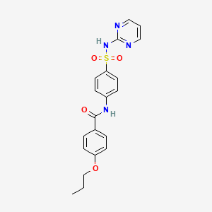 molecular formula C20H20N4O4S B4614364 4-propoxy-N-{4-[(2-pyrimidinylamino)sulfonyl]phenyl}benzamide 