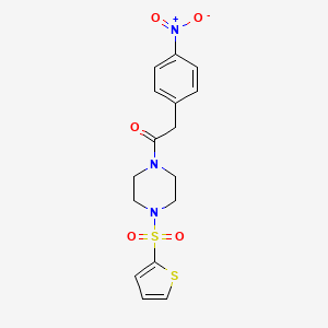 molecular formula C16H17N3O5S2 B4614369 1-[(4-硝基苯基)乙酰基]-4-(2-噻吩基磺酰基)哌嗪 
