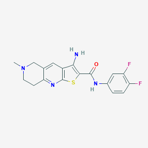 molecular formula C18H16F2N4OS B461437 3-amino-N-(3,4-difluorophenyl)-6-methyl-5,6,7,8-tetrahydrothieno[2,3-b][1,6]naphthyridine-2-carboxamide 