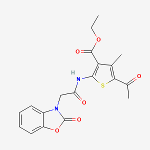 ethyl 5-acetyl-4-methyl-2-{[(2-oxo-1,3-benzoxazol-3(2H)-yl)acetyl]amino}-3-thiophenecarboxylate