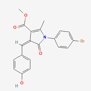 molecular formula C20H16BrNO4 B4614381 methyl 1-(4-bromophenyl)-4-(4-hydroxybenzylidene)-2-methyl-5-oxo-4,5-dihydro-1H-pyrrole-3-carboxylate 