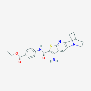 ethyl 4-{[(8-amino-3,4-dihydro-2H-1,4-ethanothieno[2,3-b][1,5]naphthyridin-7-yl)carbonyl]amino}benzoate