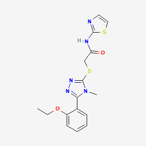 molecular formula C16H17N5O2S2 B4614394 2-{[5-(2-乙氧基苯基)-4-甲基-4H-1,2,4-三唑-3-基]硫代}-N-1,3-噻唑-2-基乙酰胺 