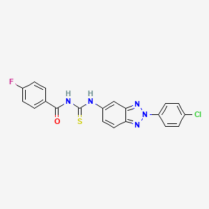 molecular formula C20H13ClFN5OS B4614409 N-({[2-(4-chlorophenyl)-2H-1,2,3-benzotriazol-5-yl]amino}carbonothioyl)-4-fluorobenzamide 